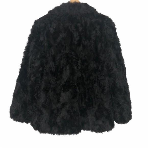 Theory Black Clairene Jackson Faux Fur Jacket Coat Large - Picture 3 of 5